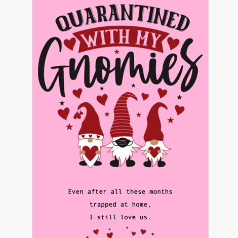 Quarantined With My Gnomies Valentine